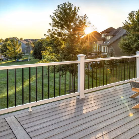 Высококачественные виниловые алюминиевые перила, алюминиевые перила из ПВХ, пластиковые перила для настила